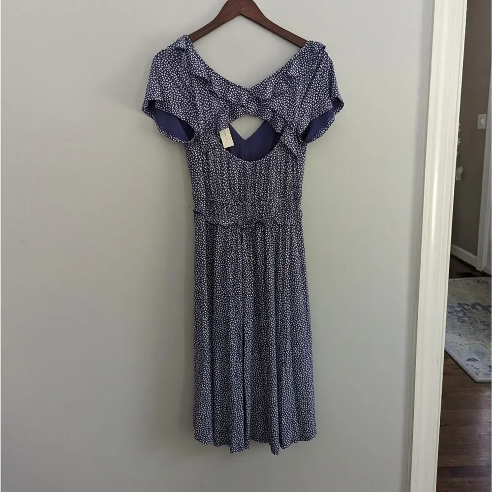 NEW Anthropologie Flutter Back Dress Size Small Retail $138 Blue Purple - Picture 5 of 8
